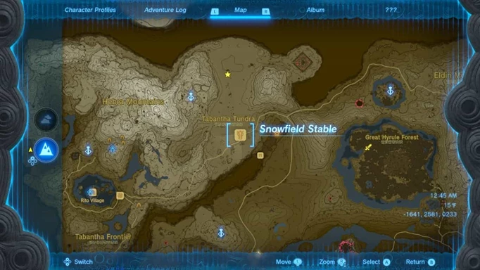 Sie finden das goldene Pferd in Zelda: Tears of the Kingdom nördlich von Snowfield Stable.