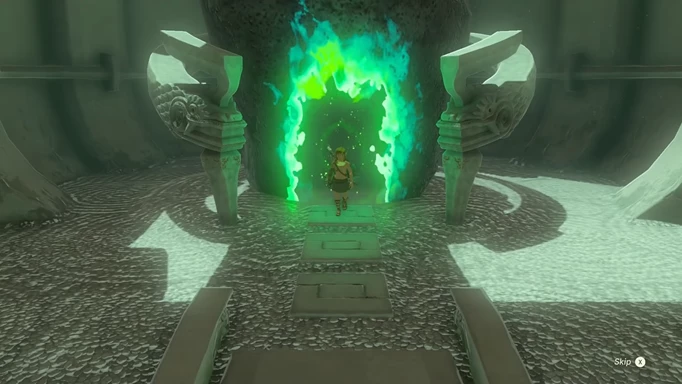 Link taucht aus einem Schrein in Zelda: Tears of the Kingdom auf