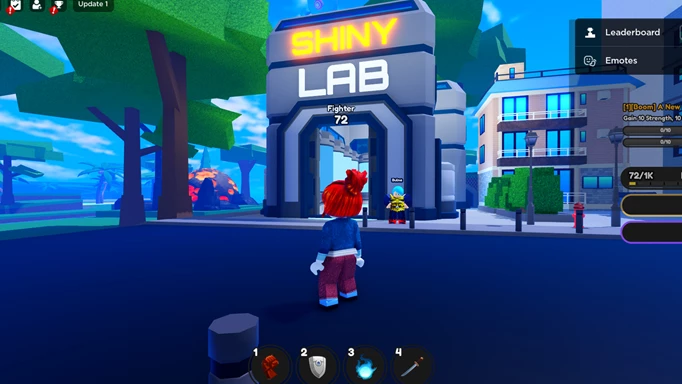 Screenshot im Spiel des Shiny Lab in Shiny Rocks im Anime Fighting Simulator X