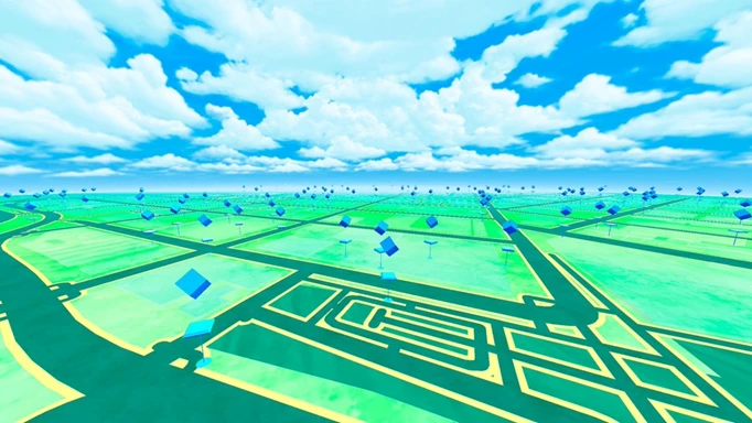 Eine Standard-Pokémon GO-Karte, die von der Straßenverbotsproblematik nicht betroffen ist