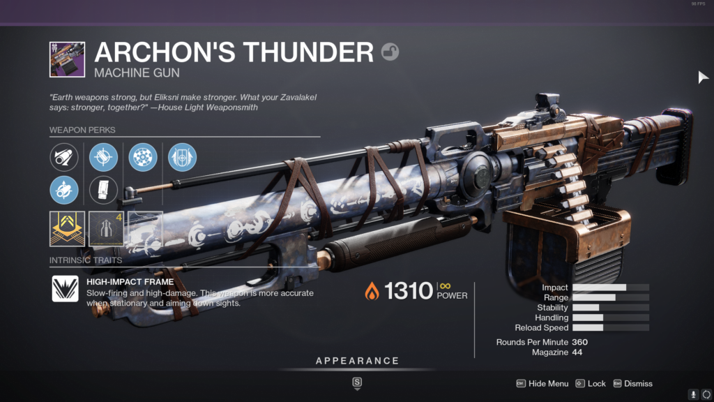 Destiny 2 Archon's Thunder God Roll