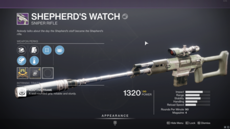 Destiny 2 Shepherd's Watch God Roll