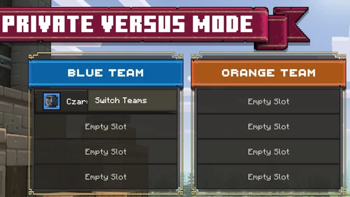 So wechseln Sie Teams im Minecraft Legends Private versus Modus