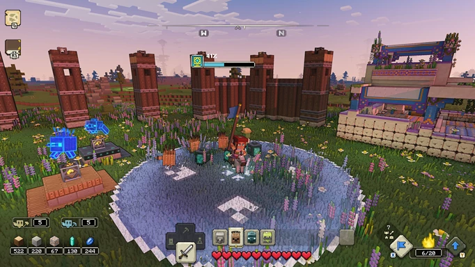 Ein Gameplay-Screenshot von Minecraft Legends, das in weniger als 15 Stunden geschlagen werden kann