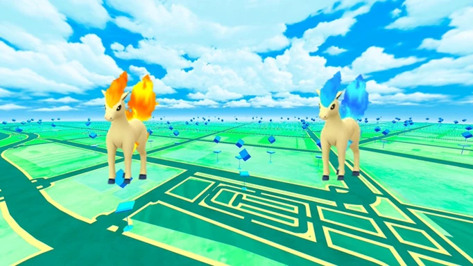 Die Sprites von Ponyta und Shiny Ponyta in Pokemon GO