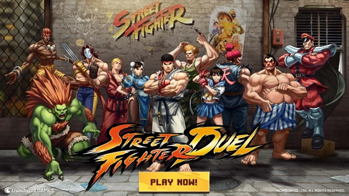 Eine Reihe von Charakteren aus Street Fighter Duel.