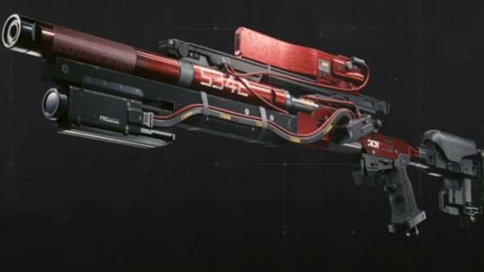 Das Yasha-Scharfschützengewehr, eine der Twitch-Drop-Belohnungen für Cyberpunk 2077: Phantom Liberty