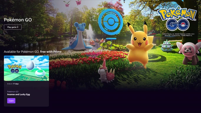 Ein Screenshot der Amazon Prime Gaming-Belohnungsseite von Pokemon Go