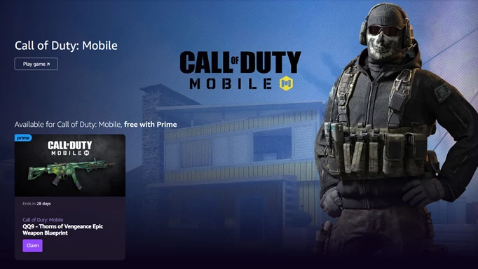 Die Call of Duty Mobile Prime Gaming Rewards-Website