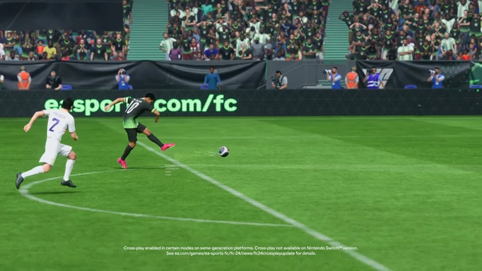 Bild eines Spielers, der den Ball in EA FC 24 schießt