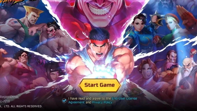Der Hauptstartbildschirm von Street Fighter Duel