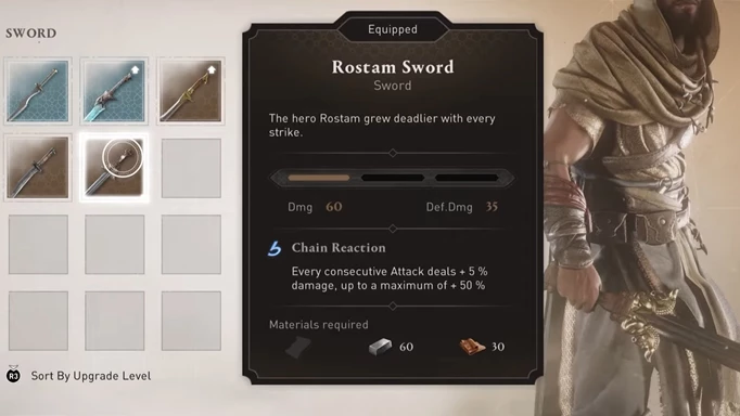 Das Rostam-Schwert im Inventar in Assassin's Creed Mirage