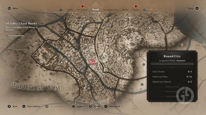 der Standort der Enigma-Karte von Assassin’s Creed Mirage „Delight By The Dome“.