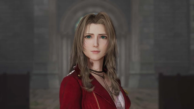Bild von Aerith in der Kirche in Final Fantasy 7 Rebirth