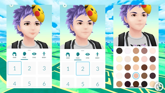 Gesichtsstile in Pokemon GO